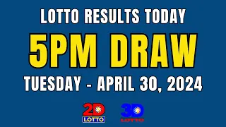 5PM Lotto Result Today April 30, 2024 (Tuesday) Ez2 Swertres | PCSO