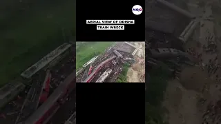 Odisha Train Accident Video | Coromandel Express Accident | Aerial View Of Train Accident #shorts