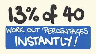 How to work the percentage of any amount instantly