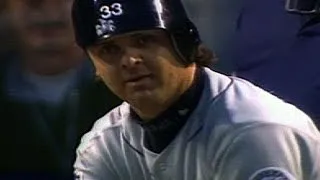 1997 ASG: Larry Walker turns helmet backwards and bats righty against Randy Johson