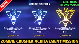 How to complete fastly ZOMBIE CRUSHER Achievement mission | Free Fire new Achievement mission |