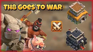 Clash of clans | th8 vs th9 3 star attack | best attack strategy coc