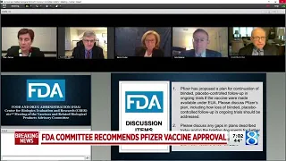 FDA committee recommends Pfizer vaccine approval