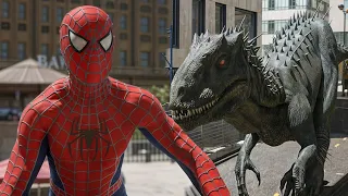 Indominus Rex Attacks Spiderman (Tobey Maguire Version) ft. Godzilla