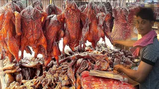 Delicious! Chopped Meat, Roasted Duck, Pork Head Skin, Ribs, Fish & More | Cambodian Street Food