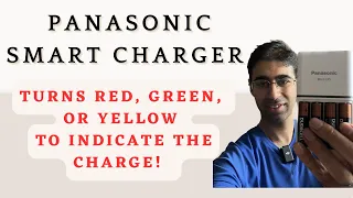 The colours show you the battery charge! Panasonic BQ-CC55 charger for AA and AAA batteries.