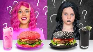 Black Vs Pink Food Challenge | Gaby and Alex Family