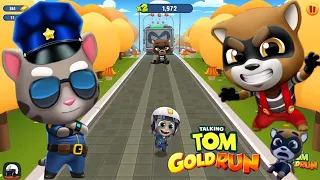 Talking Gold Run Gamplay - Officer Tom - Catch The Raccoon Las Vegas side - Full Screen Android🔥