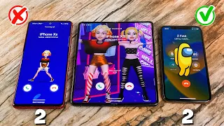 iPhone XS vs Galaxy Note 10 lite Who Faster Calling to Galaxy Z Fold. Incoming call & Ougoing Call