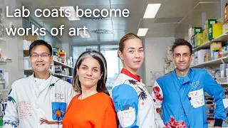 Lab coats transformed into canvases telling cancer patients’ stories