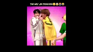 The way Jin panicked👀😳... JungShooockkkk😩😂😂😂 #taekook #jin #bts #kookv #vkook #taejinkook