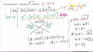 Topic 1 Review (4) for Logarithm Inequalities