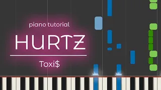 PIANO TUTORIAL | HURTZ - Toxi$ | (на пианино)