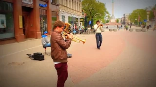 Street band from Latvia perform 'Dancing Queen' by ABBA