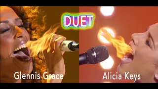 Glennis Grace DUET Alicia Keys singing 'Girl on Fire'