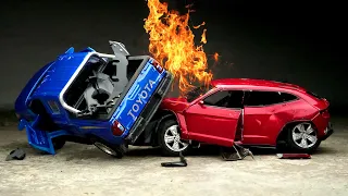 Toyota Hilux VS Lamborghini Urus Crash Test | Cars Destruction in Slow Motion