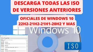 DESCARGAR ISOs oficiales de WINDOWS 10 22H2 y VERSIONES ANTERIORES con RUFUS