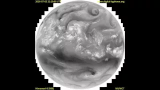 Timelapse of Earth's clouds and weather systems from geostationary orbit (6.2μm)