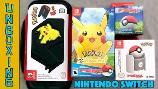 UNBOXING! Pokemon Let's Go Pikachu with Poke Ball Plus Bundle, Hori Charge Stand and More!