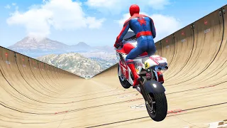 GTA 5 Spiderman vs Mega Ramp Crazy Jumps Fails (Euphoria Physics Funny Moments)
