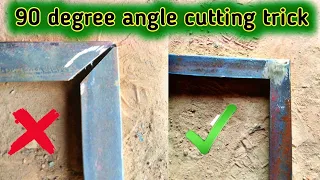 Very Easy Angle Iron Cutting 90 degree Trick / Metal tools