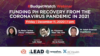 #BudgetWatch Webinar: Funding PH recovery from the coronavirus pandemic in 2021