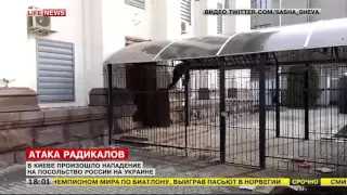 Вслед за яйцами в Посольство РФ в Киеве полетели камни