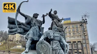 Kyiv, UKRAINE 🇺🇦 - Independence Square (Maidan Nezalezhnosti) - 4K - Walking Tour