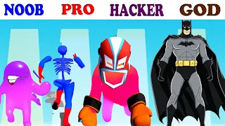 NOOB vs PRO vs HACKER vs GOD in SuperHero Pick 3D VS Jelly Runner 3D Gameplay Update - Part Hacker