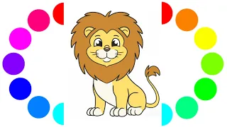 How to Draw Lion Step by Step for kids Toddlers Childrens#art #drawing #kids #children #lion #simba