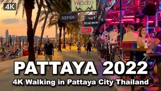 【🇹🇭 4K】Thailand 2022 Walking in Pattaya City | Beach | Nightlife