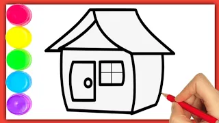 HOW TO DRAW HOUSE EASY FOR KIDS STEP BY STEP