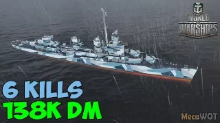 World of WarShips | Fletcher | 6 KILLS | 138K Damage - Replay Gameplay 1080p 60 fps