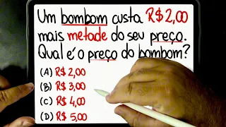 🔥 Raciocínio Lógico SÓ PARA GÊNIOS! 😱 “Bombom custa 2 REAIS MAIS METADE DO SEU PREÇO” Você sabe?