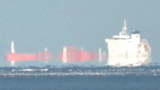 Ship disappearing into the Horizon at approx 25-30 miles away.NIKON P1000 Coolpix.