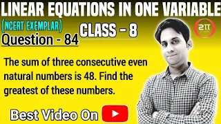 The sum of three consecutive even natural numbers is 48. Find the greatest of these numbers.