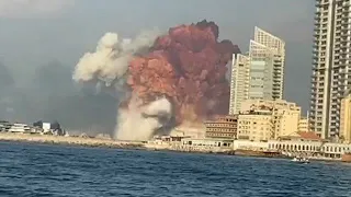 🟡Moment of explosion in beirut💥 МОМЕНТ ВЗРЫВА В БЕЙРУТЕ 🔥