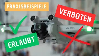 DROHNE fliegen ERLAUBT? Oder doch VERBOTEN? | Praxisbeispiele mit der DJI Mini 3 Pro (Droniq App)