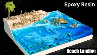 How to make a realistic epoxy resin beach WW2 diorama The Pacific Airfix tutorial DIY model build