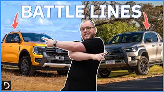 Toyota HiLux Rogue Vs Ford Ranger Wildtrak V6 Review | Battle of the Top-Sellers! | Drive.com.au