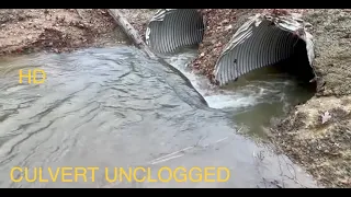 unclogging culverts and cleanup 12/11/22
