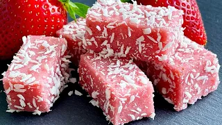 Fresh Strawberry Marshmallow Recipe | Strawberry Cream Dessert No Bake | Homemade Marshmallow recipe