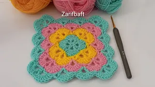 با موتیف صدفی شال مبل بباف/ crochet shellfish motif tutorial