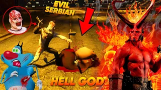 Oggy Found Hell God Of Evil Serbian Lady in GTA 5 || Evil Serbian Kill Bob!