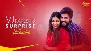 VJ Rakesh's Special Surprise to his Girlfriend on Valentines Day | Sun Music