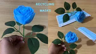 Easy Rose Flowers using Face Mask|Face Mask Flower Making|Best Out of Waste|Flower Mask