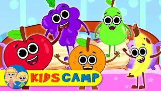 Kidscamp | Five Cute Fruits Jumping on the Bed | Nursery Rhymes & Kids Songs