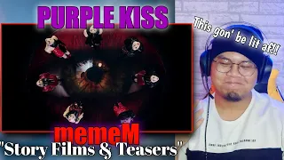 REACTION to 퍼플키스(PURPLE KISS) 'memeM' Story Films, MV Teaser and Clip Teasers (Yuki & Dosie).