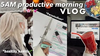 5AM *productive* morning vlog 🧘🏼‍♀️| healthy habits, fernstudium, grwm