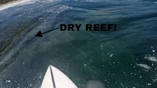 POV: SURFING OVER DRY REEF!